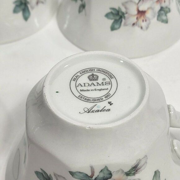Set of 6 ADAMS Azalea  Ironstone Teacups England - Picture 11 of 11